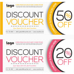 矢量彩色半圆环抵用券