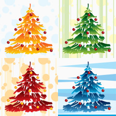 圣诞树插画素材矢量