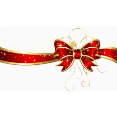 红色蝴蝶结金边图案