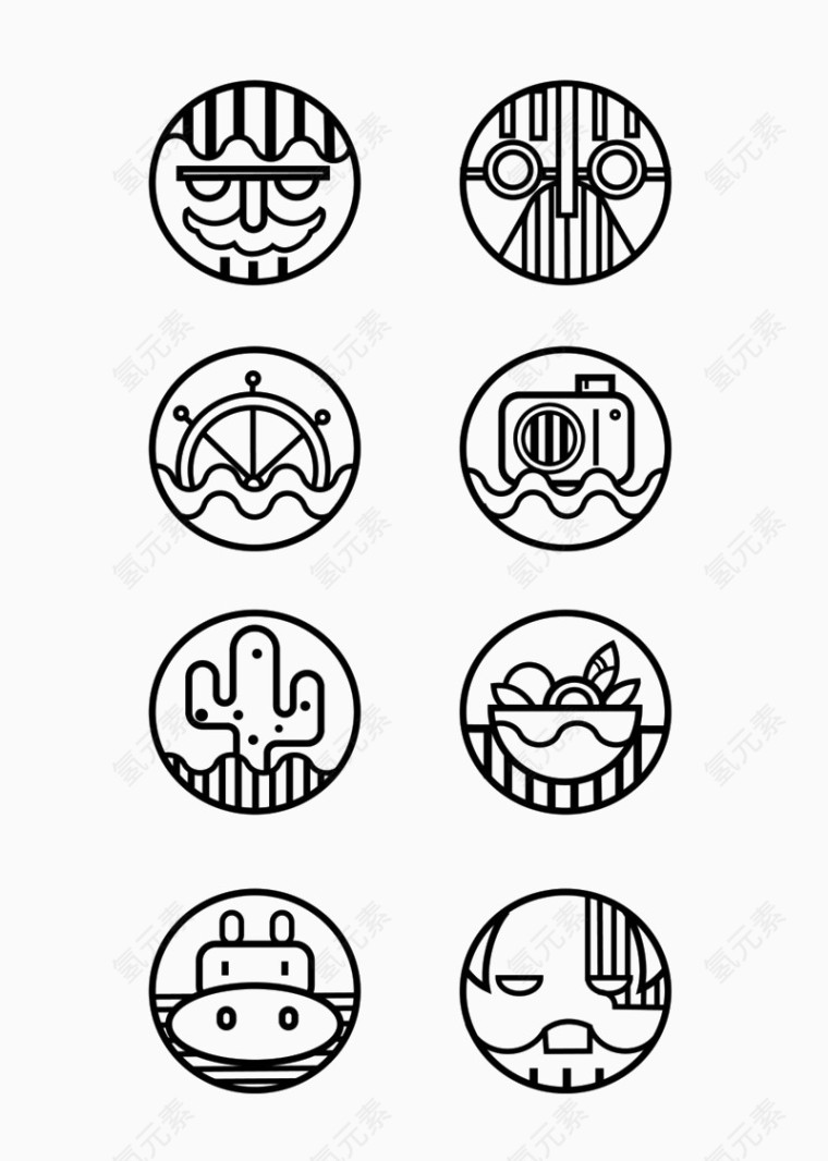 导视导向icon设计图标
