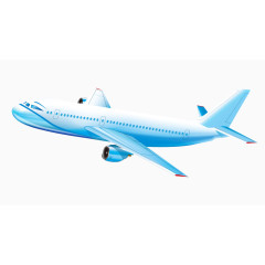 卡通手绘矢量现代时尚空中客机