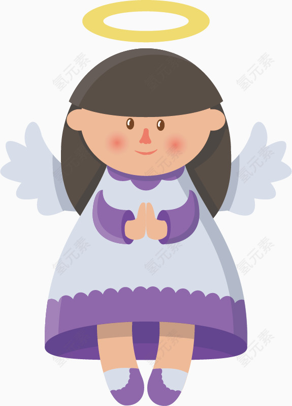 紫色衣服可爱圣诞节天使