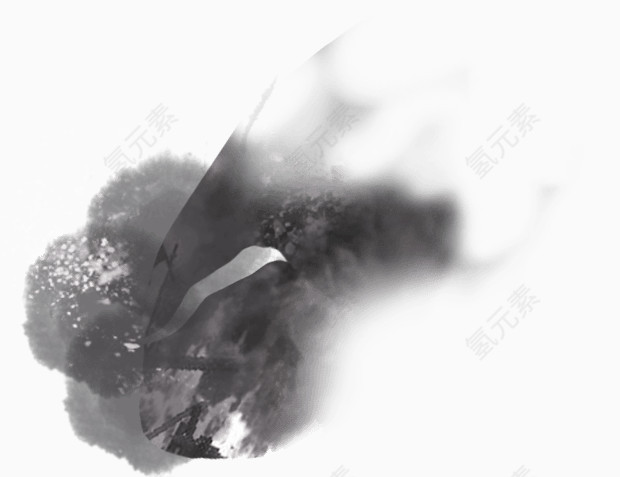 黑色古典水墨意境