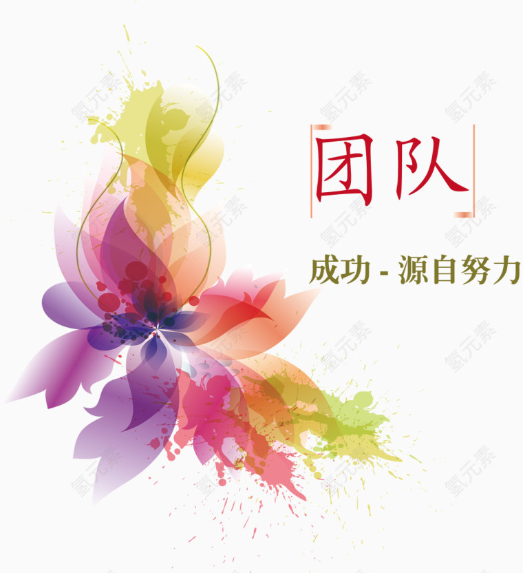 团队卡通海报促销素材