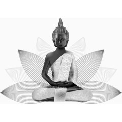 矢量荷花上的释迦摩尼