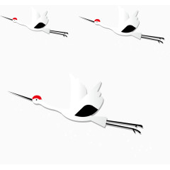 仙鹤丹顶鹤图标矢量图