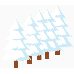 松树冬天挂雪素材