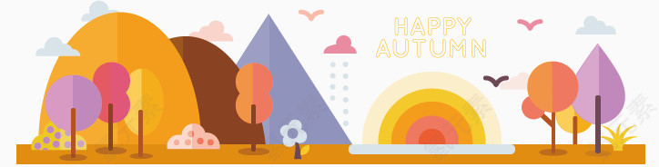 矢量秋季风景banner