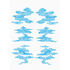 蓝色祥云底纹图片素材