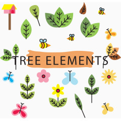 秋天树叶枫叶黄色矢量