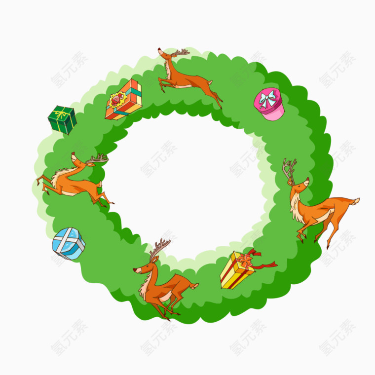 圣诞礼物与麋鹿