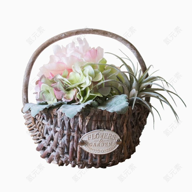 柳编提篮装饰花篮