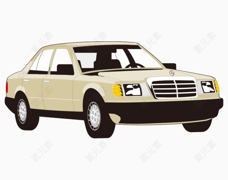 卡通手绘的现代时尚轿车