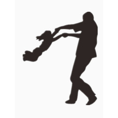 提着女儿的爸爸