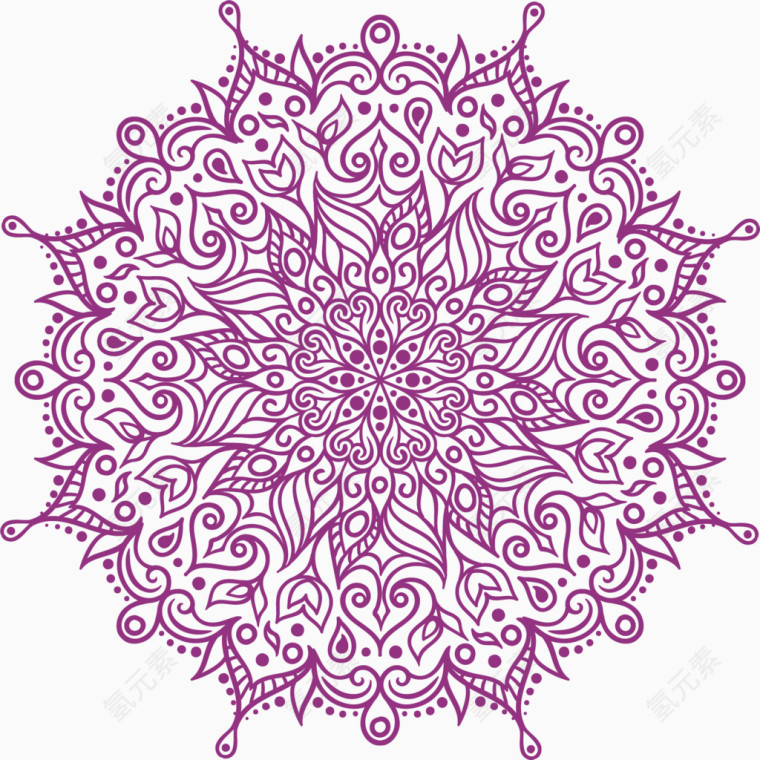 矢量手绘花纹