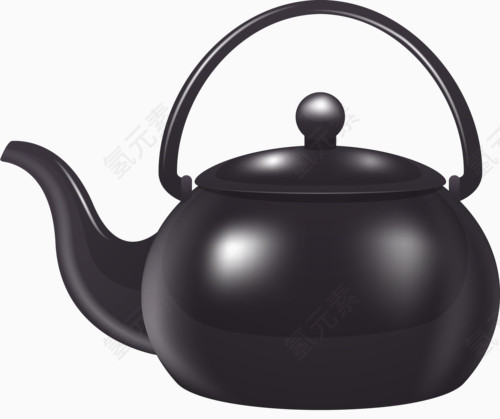 黑瓷壶