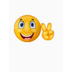 胜利手势的人物表情