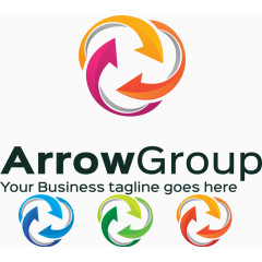 箭头组合商务标志设计