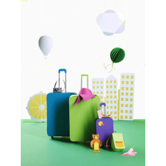 可爱3D剪纸雕塑