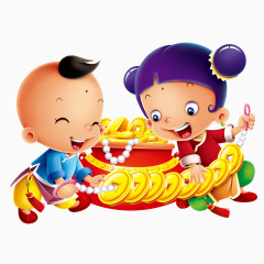 招财进宝过大年矢量