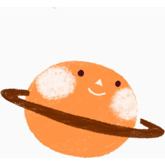可爱卡通彩笔红色星球插画
