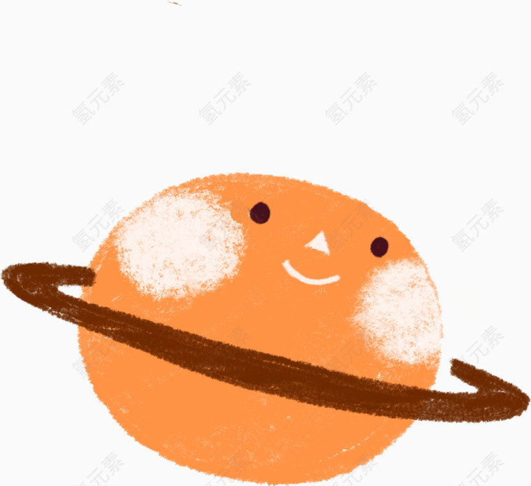 可爱卡通彩笔红色星球插画