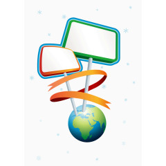 地球上的公告牌矢量素材