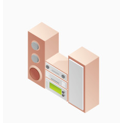 矢量粉色音响