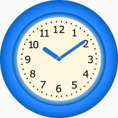 蓝色圆形时钟矢量插画