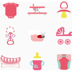 9个矢量粉色婴儿素材