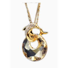 静风格施华洛世奇水晶毛衣项链