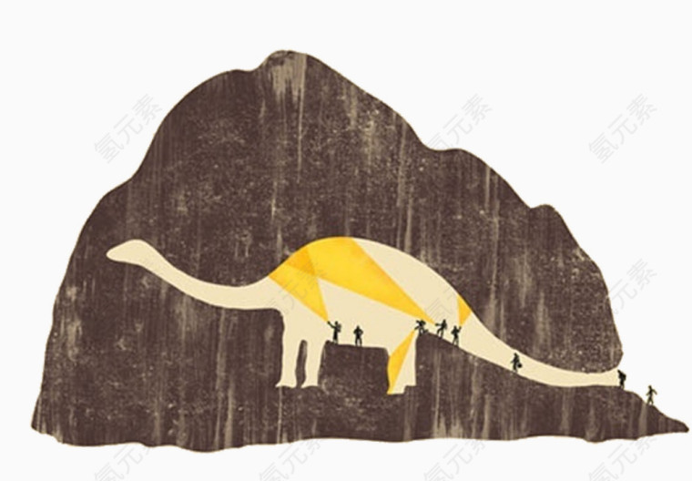 恐龙山插画
