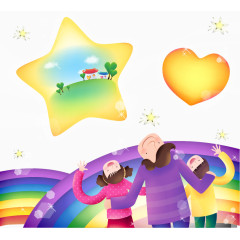 矢量卡通幸福家庭插画