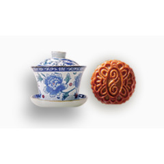 茶杯月饼装饰图案