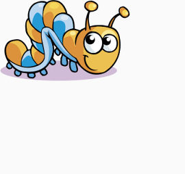 卡通萌胖爬行毛毛虫