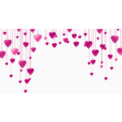 红色梦幻爱心挂饰漂浮素材