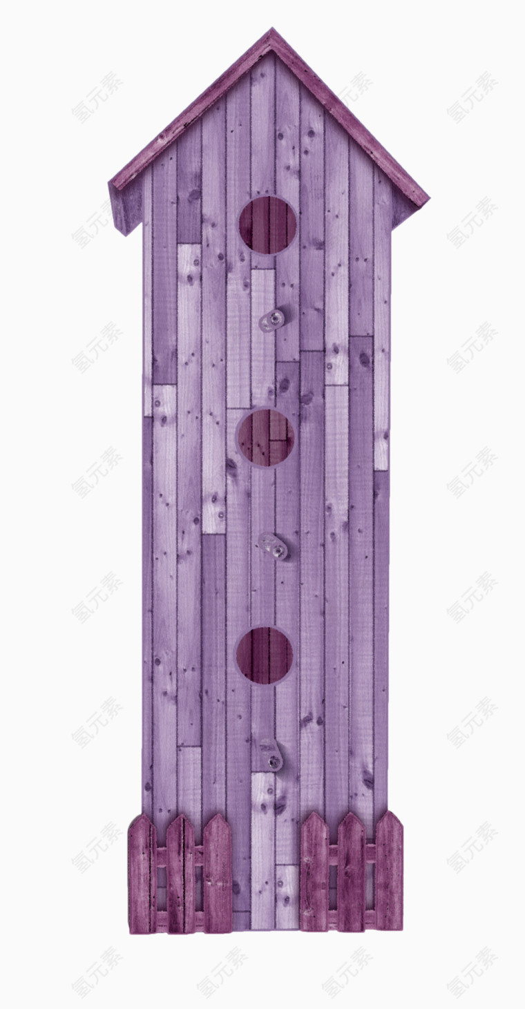 紫色漂亮木质小屋