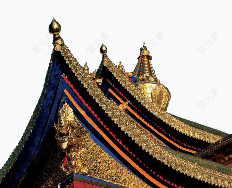 中式屋檐装饰免抠素材