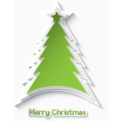 贴纸绿色圣诞树