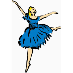 手绘芭蕾舞女演员矢量