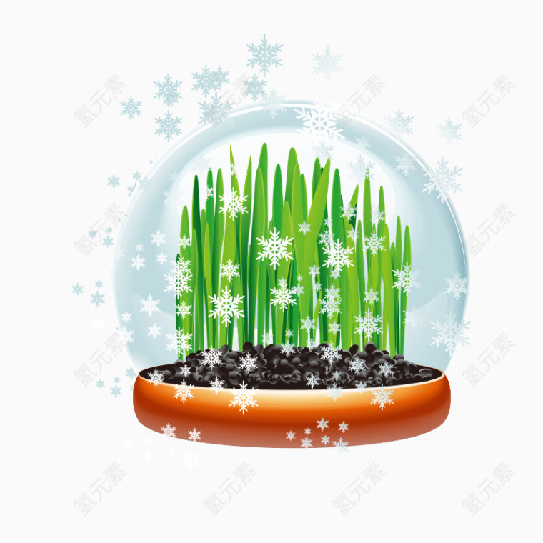 植物绿色雪花矢量