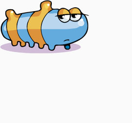 卡通萌胖爬行毛毛虫