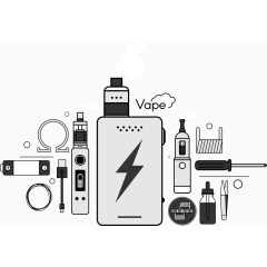 矢量灰色充电电子烟