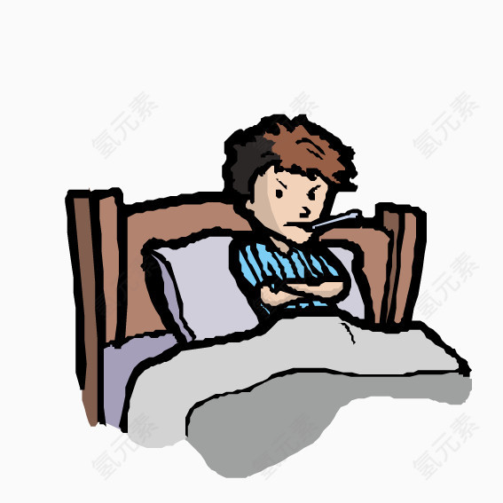 在床上思考的人