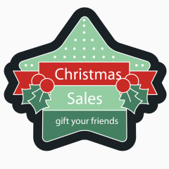 矢量圣诞五角星标签