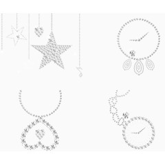 矢量装饰白色水晶花纹素材