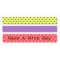 矢量小清新可爱标签彩色花纹