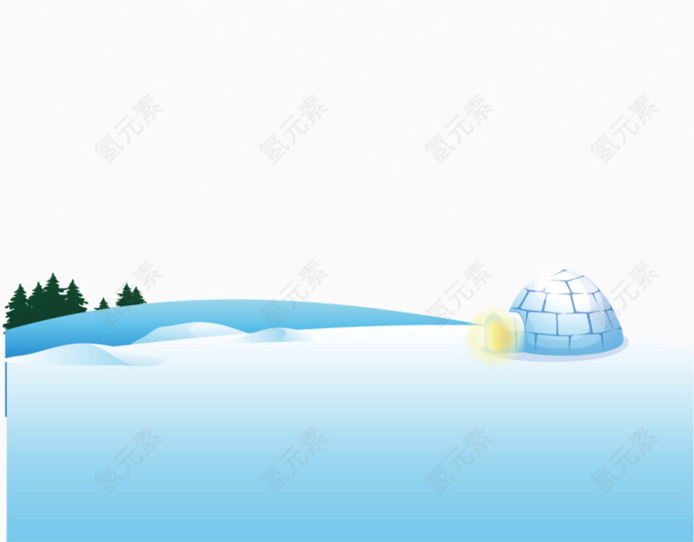 雪景矢量北极雪