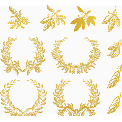 橄榄枝边月桂花环设计