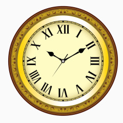 矢量金黄复古挂钟金属钟表